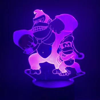 Led Nakts Gaisma Donkey Kong 3D Lampas Touch Sensors Miega Nakts Gaisma Bērniem Krāsu Maiņa Iekštelpu Bērniem Spēles Nightlights