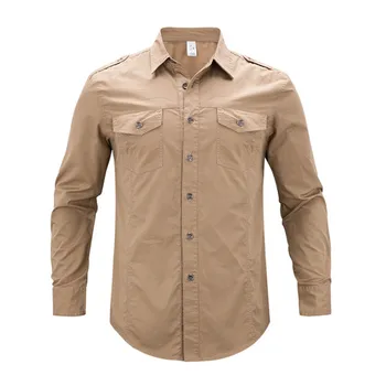 Pavasara, rudens vīriešu krekls Militāro Gaisa Spēku pilots krekls mens tīrtoņa krāsu slim krekls ar garām piedurknēm liela izmēra Zīmola apģērbi