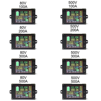 80V/500V 100.A/200A/300A/500A 2.4 Collu LCD Displejs Bezvadu Sprieguma Mērītājs Ammeter Akumulatora Coulometer Jaudas Strāvas Detektora Te
