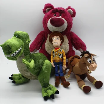 1gb Oriģinālo rotaļlietu stāsts woody Lotso Zemeņu Lācis Bullseye Svešzemju Rex dinozaura Pildījumu Super Mīkstās Rotaļlietas Bērniem Brinquedos