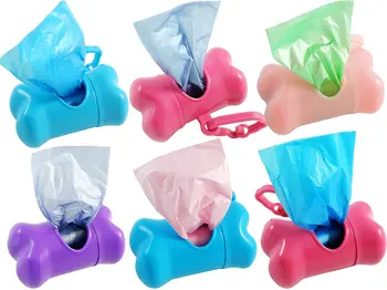Yommy suņu ekskrementus maisiņā, plastmasas mājdzīvnieku ekskrementu savākšanas, 20 rullis 300 multi-krāsainu, izturīgs, anti-noplūdes somas