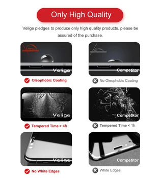2 Pack Velige Pilnībā Segtu Rūdīta Stikla Ekrāna Aizsargs Apple iPhone X 10 iPhonex iPhone10 9H 2.5 D HD Skaidrs, Stikls