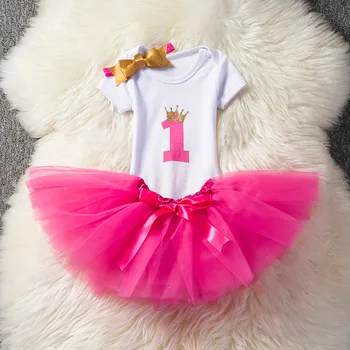 Baby Girl Pirmās Dzimšanas Dienas Tērpiem Toddler Zīdaiņu Apģērbu Komplekti Jaundzimušajiem Bebes Personu Valkāt Zelta Loku Kūka Sagraut Atbilstu Viens Gads