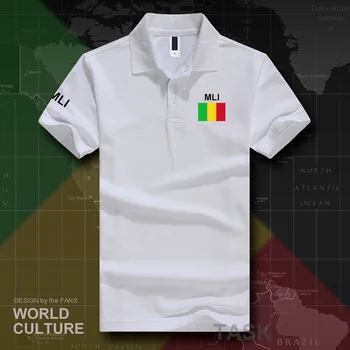 Republikas Mali polo kreklus vīriešiem ar īsām piedurknēm baltā zīmolu uzdrukāts uz valsts 2017 kokvilnas tauta komandas karogu jaunu MLI Mali ML