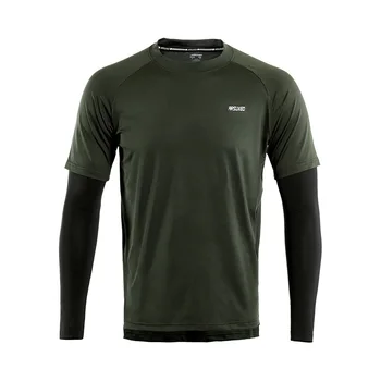 ARSUXEO Vīriešu Sporta Quick Dry Fit Skriešanas Krekls ar garām Piedurknēm Elastīgās Fitnesa Sporta Krekls Kompresijas Darbojas džersija Apģērbs 18T8