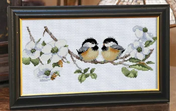 Putnu mīļotājiem par ziediem cross stitch pakete karikatūra dzīvnieku 18ct 14ct 11ct audums kokvilnas diegu izšuvumi DIY roku darbs, rokdarbi