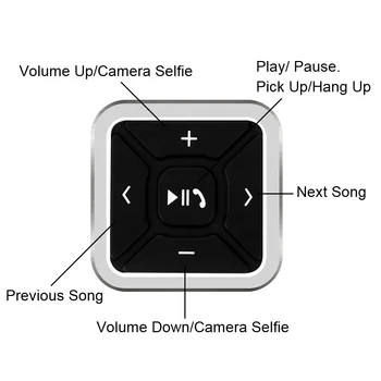 Viedtālrunis Vadības Stūres, Tālvadības pults, lai Android, IOS Media MP3 Mūziku, Spēlēt Pārnēsājamie Bezvadu Bluetooth