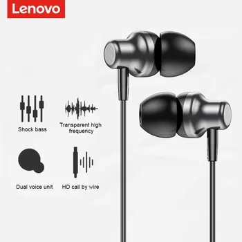 Lenovo Skaņas Austiņas Smago Subwoofer Austiņu In-ear Stereo Vadu Austiņas 3.5 mm Mikrofons Austiņas xiaomi iPhone, Samsung un Huawei