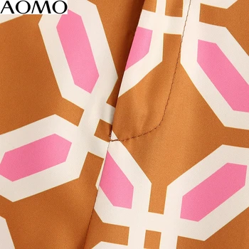 AOMO modes sieviešu retro drukāt bikses bikses 