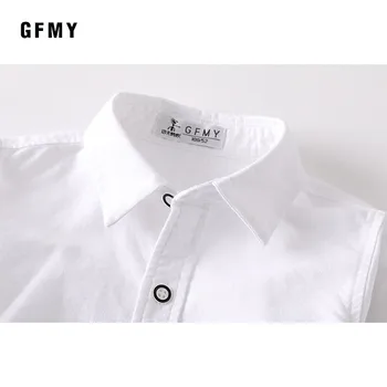 GFMY 2020. gada pavasarī, vasarā Kokvilnas Pilnu Piedurknēm zēniem, balts Krekls 3T-14T Mazulis Ikdienas Skolas Drēbes 9002