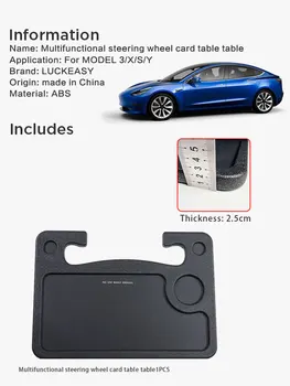 LUCKEASY Par Tesla Model3 ModelX/S Modeli Y Portatīvo Auto Stūre Klēpjdatoru Galda Statīvu Dzērienu, Pārtikas Kafijas Pusdienu Galda Valde