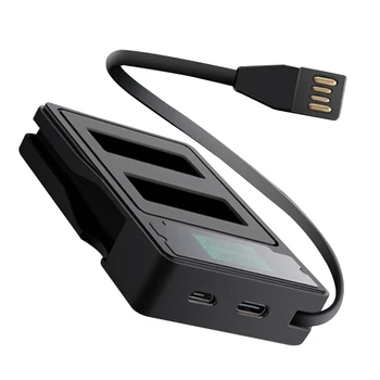 LCD Displejs 2 Kanālu USB Kameru, Akumulatoru, Lādētāju Strāvas Displejs -GoPro HERO 9 Black Rīcības Kameru Piederumi