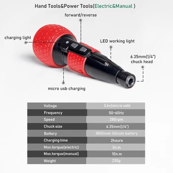 Bezvadu Elektriskais Skrūvgriezis Mini Urbt elektroinstrumenti 3.6 v 1800mah Litija Akumulators Super Griezes moments Manuāli Uzlādējams LED Gaismas