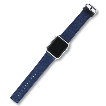 Zilās Džinsa Auduma Aproce Siksnu Apple Skatīties Joslas 44mm 42mm 40mm 38mm Sporta Jean Watchbands par iWatch Sērija 1 2 3 4 5