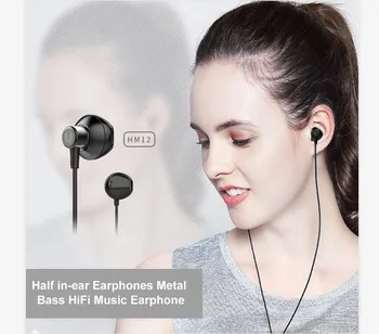 UiiSii auss Trokšņa Samazināšanas Super Bass Subwoofer Austiņas Spēli Vistas ar Mikrofonu Metāla 3.5 mm, iPhone, Samsung