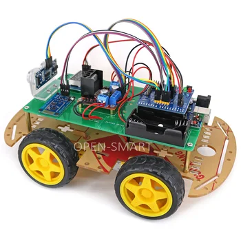 OPEN-SMART 4WD Bluetooth Kontrolētu Smart Robotu Automašīnas Komplektu ar Instalācijas Pamācību & Demo Kods Arduino