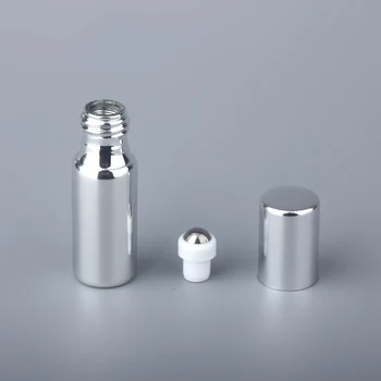 50gab/Daudz 5ML Portatīvo Ēteriskās Eļļas Pudeles Mini Tukšs Rullīšu Pudeles Zelts, Sudrabs, UV Stikls, atkārtoti uzpildāmi Smaržu Pudeli uz Ceļa