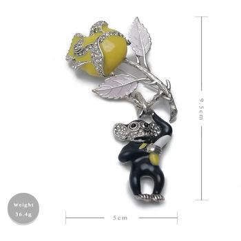 Amorita boutique Yellow rose mērkaķis pin modes broša