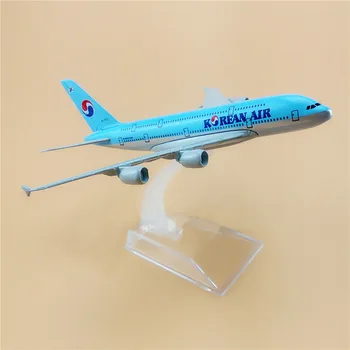 16cm Modelis Lidmašīna Lidmašīnu Modeli, korejiešu Gaisa Gaisa autobusu A380 Lidmašīnu Modeļa Lējumiem Metāla Lidmašīnas, 1:400 Lidmašīnu Rotaļlieta Dāvana