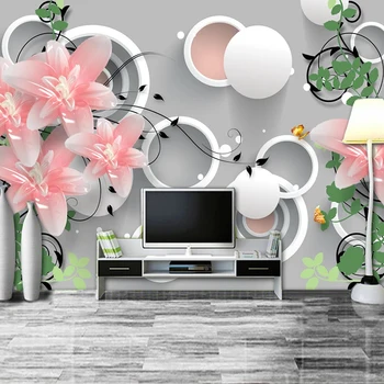 Pasūtījuma 3D Foto Tapetes Mājas Dekoru Mūsdienu 3D Jade Griešanai Ziedi Dzīvojamā Istaba Dīvāns TV Fona Sienu Gleznojumi Papel De Parede