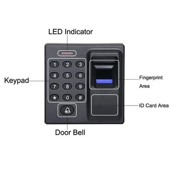 Mini Biometrisko pirkstu Nospiedumu Piekļuves Kontroles Standalone Durvju Kontrolieri Tastatūras Fingerprin un 125Khz RFID Kartes Durvis Ieejas Atslēga D1-j
