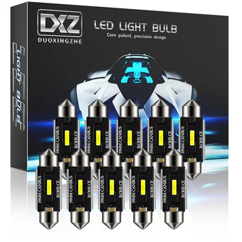 DXZ 10 Gab Vīt 31MM 36MM 39MM 41MM C5W C10W Canbus LED spuldzes Auto Interjera Kartes Dome Gaismas Lasīšanas Apgaismojums 12V/24V Auto Lampas