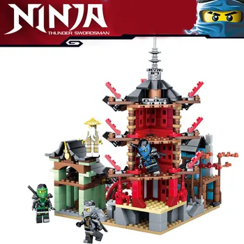 Phanto Diy Saderīgu Ninjagoes Templis Mazāka Versija Bloki Komplekti, Ķieģeļu Rotaļlietas Bērniem