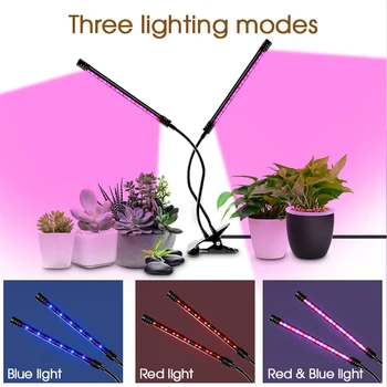 LED Augt Gaismas Phytolamp Augi, Puķu Sēklas Pilna Spektra 5V USB Regulēšana Regulējamas Mutil galvu Augt Apgaismojums