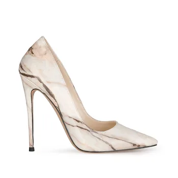 Modes retro akmens modelis sieviešu balta vienas kurpes super augstu papēdi sekla muti lakādas augstpapēžu kurpes 46/47 lielā izmēra