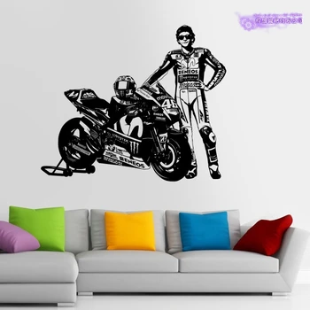 Moto GP Motociklu Sacīkšu Uzlīme Transportlīdzekļa Decal Plakāti, Vinila Sienas Pegatina Dekoru, Sienas Uzlīme