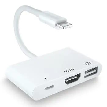 USB OTG Adapteri, Apgaismes HDMI Digitālo AV Adapteri 1080P Saderīgs ar Tālruņa XS/XS Max/XR/X/ 8/8 Plus/ 7