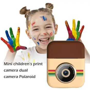 Bērniem Instant Camera Mini Bērnu Izdrukātu Kameras Dual-kameras HD Pikseļi Var Uzņemt Attēlus Un Video Karikatūra Radošā Digitālā Rotaļlietas