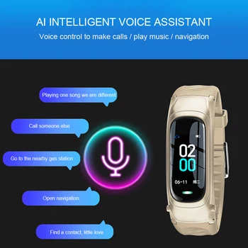 2 in 1 Smart Skatīties Bluetooth Austiņas Sirds ritma Monitors Fitnesa Tracker AI balss kontroles Android Uzņēmumu Sporta Austiņas