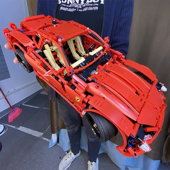 Ekspertu Radītāja Idejas Tehnikas Sērija Pilsētas 33007 RSR Red Super Sacīkšu Auto Nākotnē SUV Celtniecības Bloki, Ķieģeļi Km Modelis Moduļu Komplekti