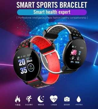 Pulkstenis IP67 Waterproof 119 Plus Smart Aproce sirdsdarbība Skatīties Smart Aproce Skatīties Sporta Pulksteņi Band Smartwatch montre homme
