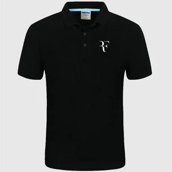 Jaunais Polo Krekls RF rodžers federers logo Kokvilnas Polo krekls ar Īsām Piedurknēm, Augsta Daudzumu, polo krekli R