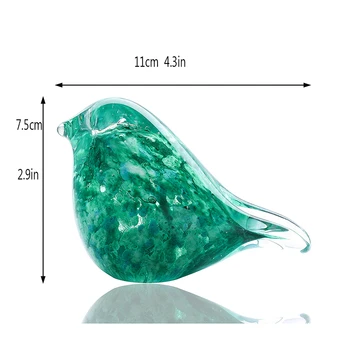 H&D Emerald Mini Roku Darbs Stikls Putnu Radošo Prese Pūstā Stikla Ar Putnu Un Dzīvnieku Statuetes Mājas Apdare Cute Dāvanu