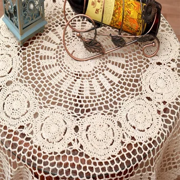 Mūsdienu Mežģīņu Kokvilnas Tamborēšanas galdauts Roku darbs placemat kārta tēja pusdienu Galda auduma mantel mājās Ziemassvētku kāzu dekori