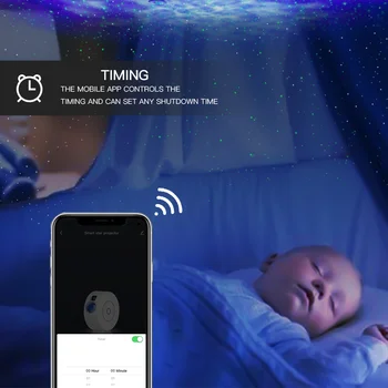 Tuya Smart Zvaigžņu Projektors WiFi Lāzera Zvaigžņotās Debess Projektoru Ilgviļņu Nakts Gaisma Led Krāsains APP Bezvadu Kontroles Alexa Saderīgu