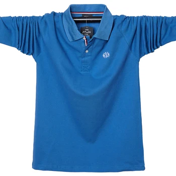 Ir 2021. Rudens Vīriešu Polo Krekls Kokvilnas Vīriešu Biznesa Modes Homme Polo Krekli ar garām Piedurknēm Ērti Polo Krekls 5XL Zīmola Apģērbi