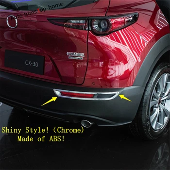 Yimaautotrims Priekšējais / Aizmugurējais Bamperis Miglas Luktura Vāciņš Melns, Priekš Mazda CX-30 2020. gadam Oglekļa Šķiedras / Chrome ABS Ārpuse Pielāgošanas Komplekts