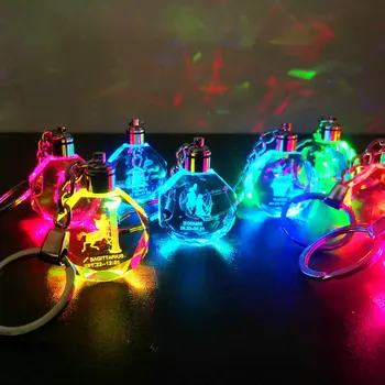 K9 Kristāla Atslēgu Gredzens Rotaslieta Lāzera Iegravēts LED Gaismas Unikālo Birthday Dāvanu Zvaigznājā Suvenīru