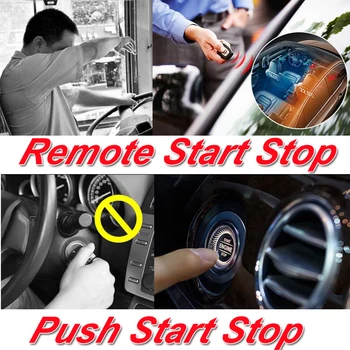 Cardot tālvadības push Start Stop dzinēja Keyless Ieceļošanas sistēma Smart Auto Signalizācija,