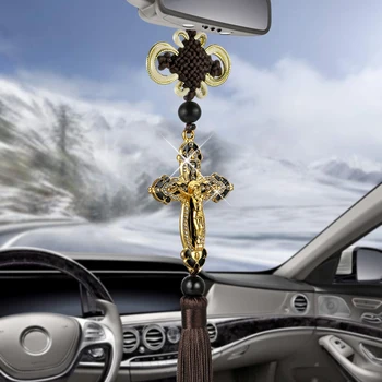 Auto Kuloni, Auto Dekorēšana Jēzus Statuetes Krusta Karājas Automašīnu Atpakaļskata Spogulis Kristiešu Apturēšanu Dekori Aksesuāri