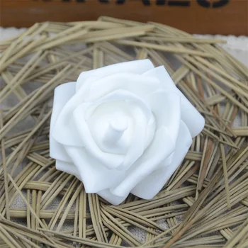 50gab 6cm PE Putu Mākslīgo Rožu Ziedi Galvu Par Kāzu Mājas Apdare DIY Vainags Dekoratīvās Floristika Viltus Ziedi