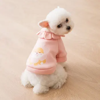 Pet Suņu Apģērbu Karikatūra Clothings Suņi Hoodies Super Mazu Apģērbu, Gudrs, Funny Ziedlapiņas Suns Drukāt Rudens Ziemas Rozā Ropa Perro