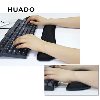 Melns peles paliktņa ar rokas atbalstu, kas nav slīdēšanas tastatūras atpūtas mat spēļu komfortu roku balsts peles paliktnis, lai portatīvo datoru spēlētājs