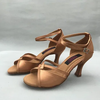 Latīņamerikas Deju Kurpes sievietēm Salsas kurpes pratice apavi ērti apavi MS6233DTN 7.5 cm papēža, Augsts papēdis ar zemu papēdi