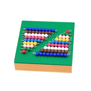 Montessori Materiāli, kas paredzēti maziem bērniem Ķēdes Kaste Montessori Matemātikas Krelles Izglītojošas Koka Rotaļlietas Bērniem Mācību L646F