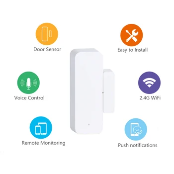 10 gabali Tuya WiFi Durvju Sensors, Smart Durvis Atvērtas/Aizvērtas Detektori, Smartlife APP Wifi Logu Sensors Darbu ar Alexa,Google Home